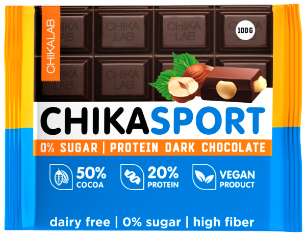 Chikalab Шоколад темный с фундуком, 100 грамм