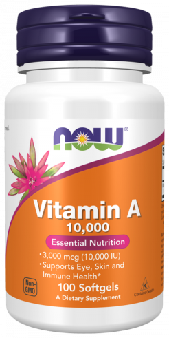 NOW Vitamin A 10000 IU, 100 капсул