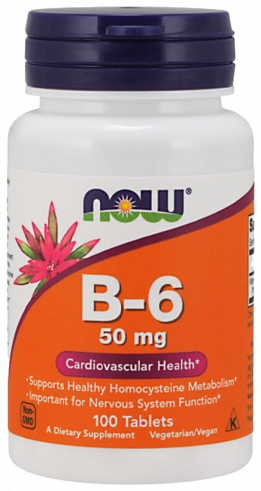 NOW B-6 50 mg, 100 таблеток