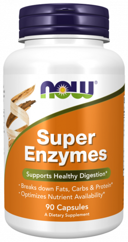 NOW Super Enzymes, 90 капсул
