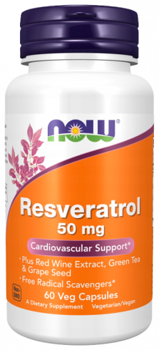 NOW Natural Resveratrol 50 mg, 60 капсул