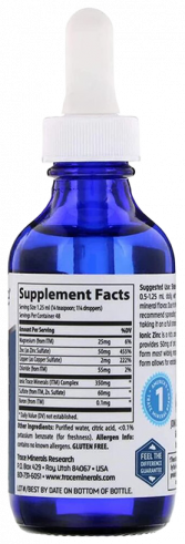 Trace Minerals Ionic Zinc 50 mg, 59 мл