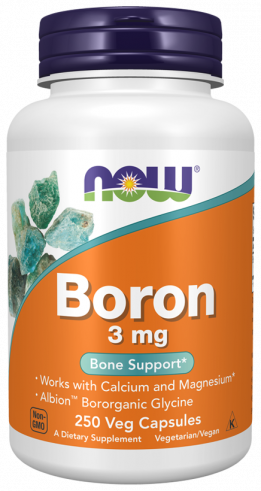 NOW Boron 3 mg, 250 капсул