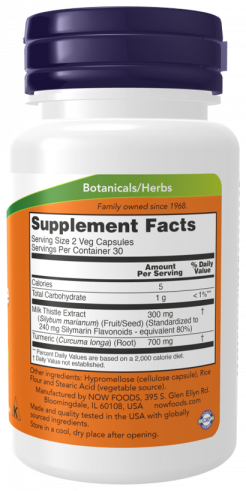 NOW Milk Thistle Extract 150 mg Silymarin (120 mg), 60 капсул