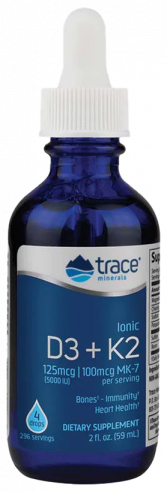 Trace Minerals Ionic D3+K2, 59 мл