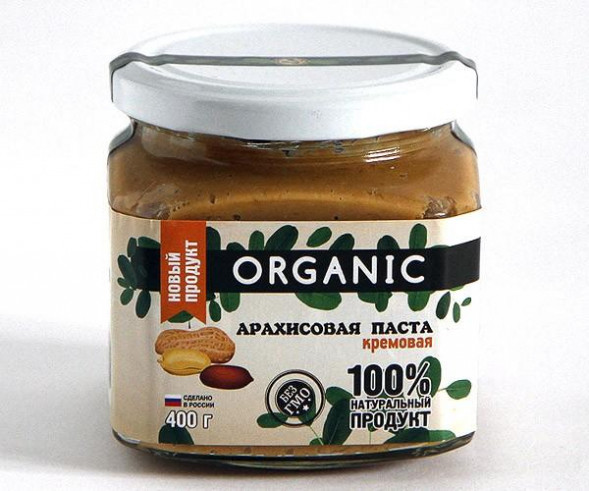 Organic Паста Арахисовая &quot;Кремовая&quot;, 400 г