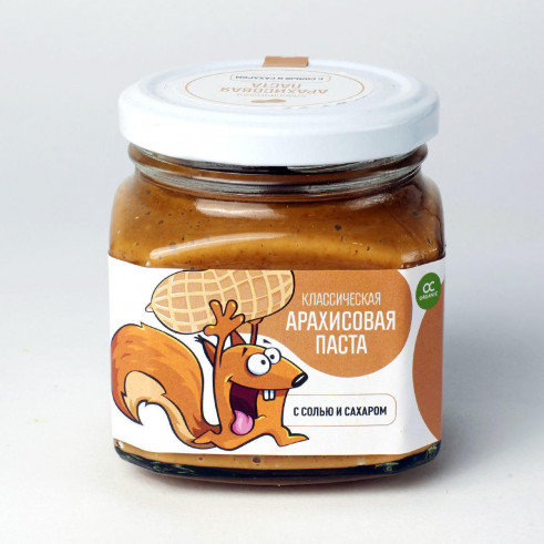 Organic Натуральная арахисовая паста &quot;Классическая&quot;, 250 г