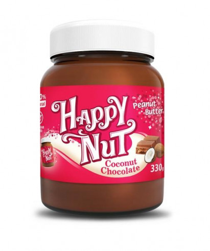 Happy Nut Coconut Chocolate Шоколадная арахисовая паста с кокосом, 330 г