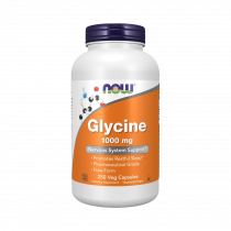 NOW Glycine 1000 mg, Глицинон, 250 капсул